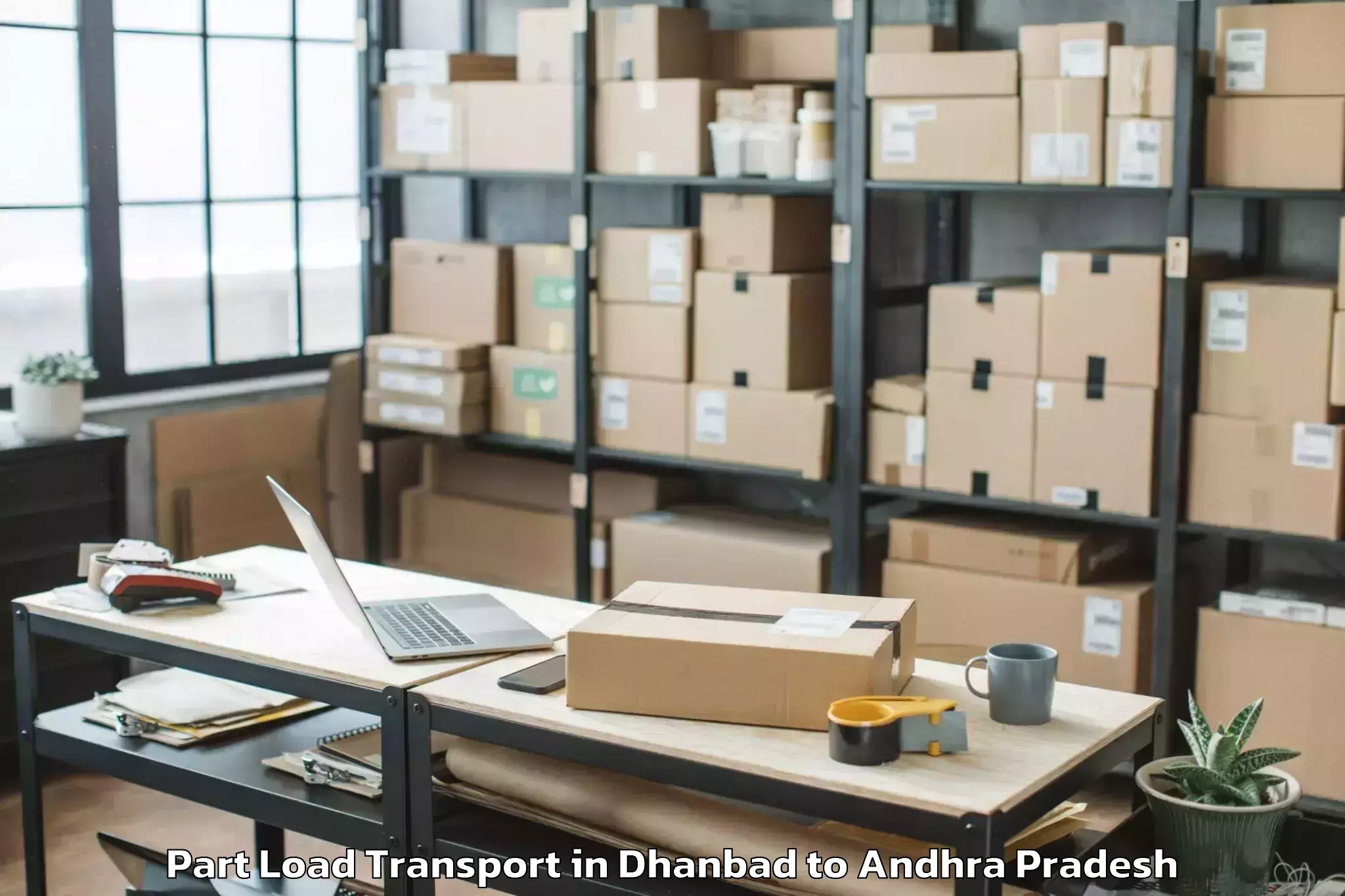 Quality Dhanbad to Nadendla Part Load Transport